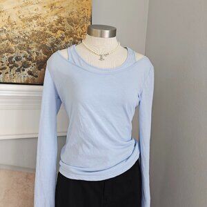 Soft Blue Layered-Style Top 💙